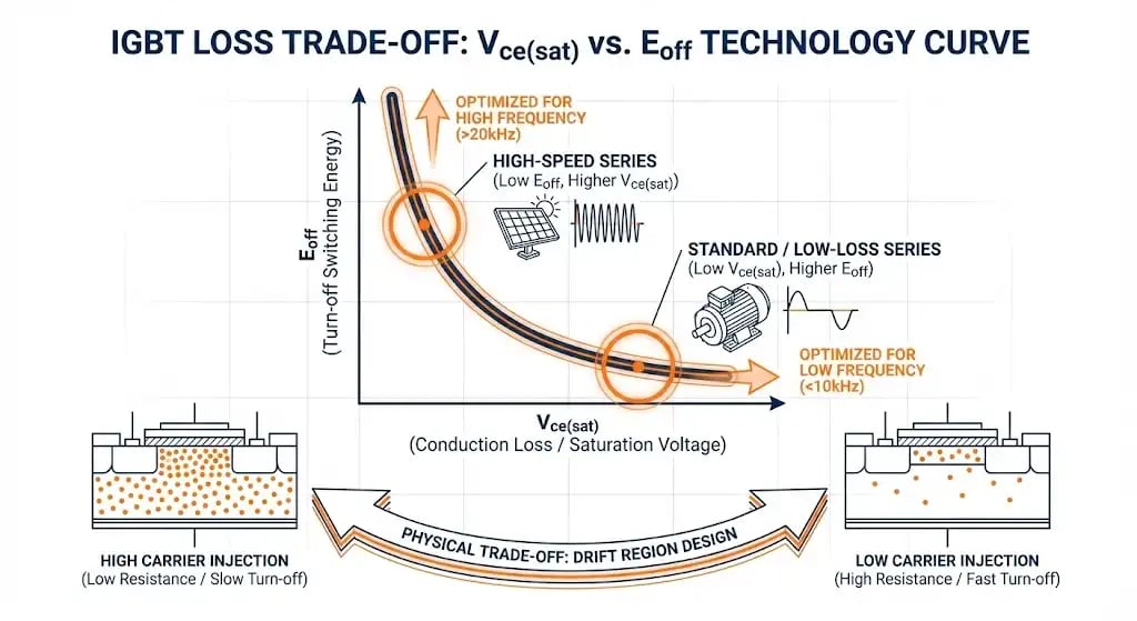 IGBT Loss Analysis: Mastering the Trade-off Between Vce(sat) and Eoff