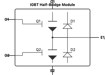 Basic Half-Bridge IGBT Module Diagram