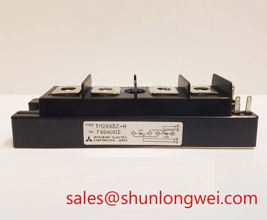 Top-down perspective of the TM200DZ-H 800V 200A module highlighting the robust electrical connections.