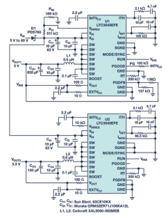 60 V input single-chip converter can power critical circuits without supercapacitors or other additional components