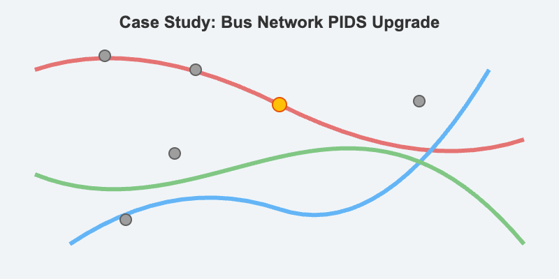 A simplified route map of the upgraded metropolitan bus network