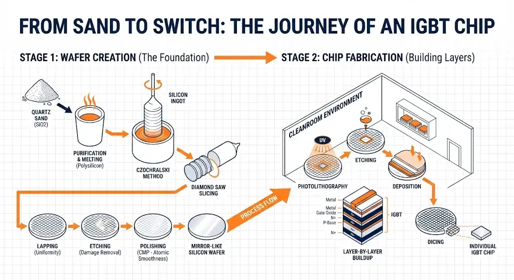 From Sand to Switch: The Incredible Journey of an IGBT Chip