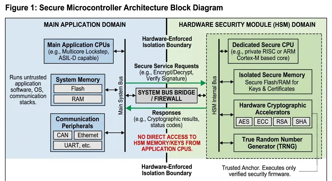secure microcontroller hsm isolation block diagram