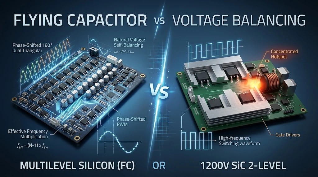 Voltage Balancing and Modulation in Flying Capacitor Topologies: WBG vs. Multilevel Silicon Trade-Offs
